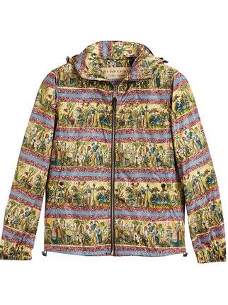 Figurative Print Lightweight Technical Hooded Jacket 